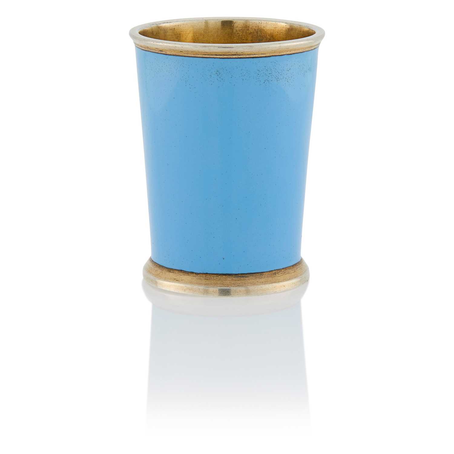 Lot 73 - Russian Silver-Gilt, En Plein and Plique-à-Jour Enamel Vodka Cup