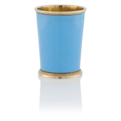 Lot 73 - Russian Silver-Gilt, En Plein and Plique-à-Jour Enamel Vodka Cup