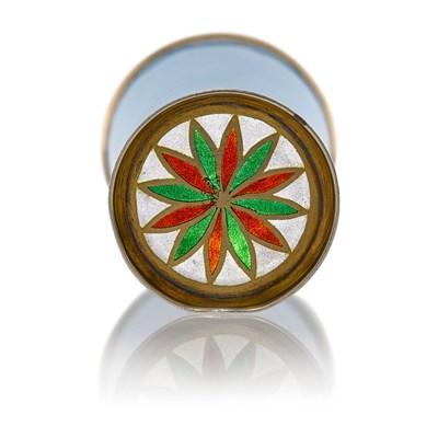 Lot 73 - Russian Silver-Gilt, En Plein and Plique-à-Jour Enamel Vodka Cup