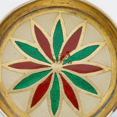 Lot 73 - Russian Silver-Gilt, En Plein and Plique-à-Jour Enamel Vodka Cup