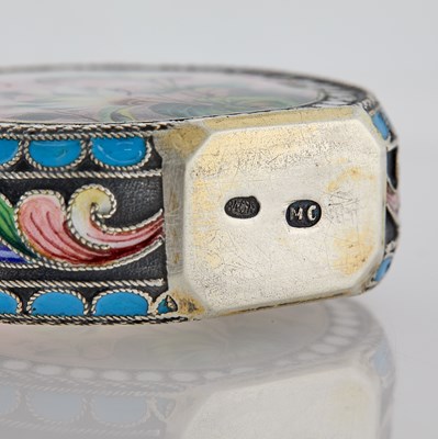Lot 78 - Russian Silver-Gilt, En Plein and Cloisonné Enamel Scent Bottle