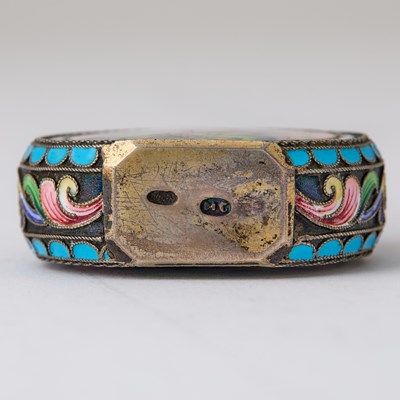 Lot 78 - Russian Silver-Gilt, En Plein and Cloisonné Enamel Scent Bottle