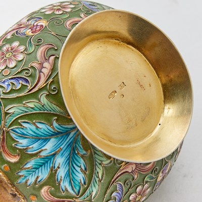 Lot 200 - Russian Silver-Gilt and Cloisonné Enamel Kovsh