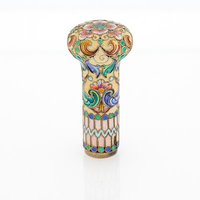 Lot 201 - Russian Silver-Gilt and Cloisonné Enamel Parasol Handle