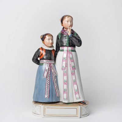 Lot 674 - Royal Copenhagen Porcelain Figural Group of Women in National Costume