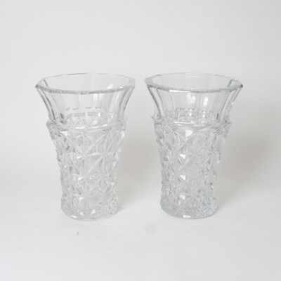 Lot 584 - Pair of Baccarat Crystal Celimène Pattern Vases