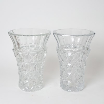 Lot 584 - Pair of Baccarat Crystal Celimène Pattern Vases