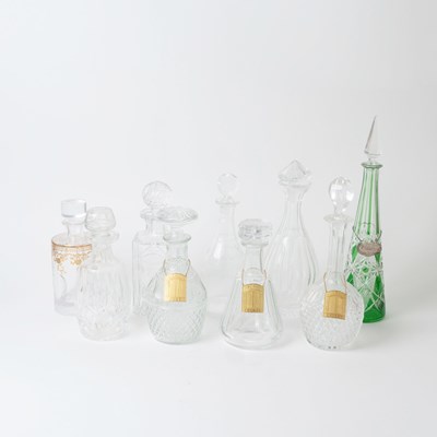 Lot 686 - Group of Nine Glass Decanters