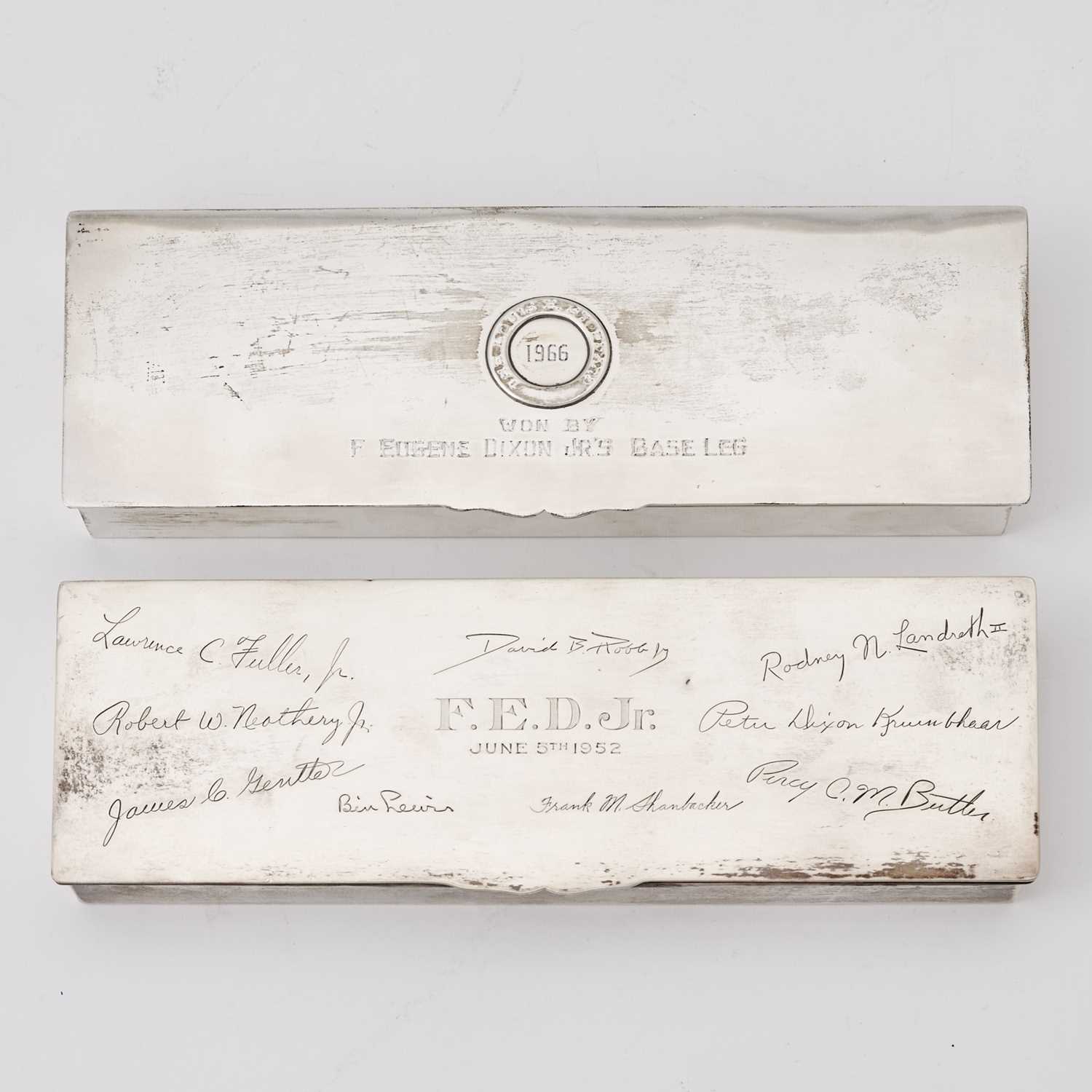 Lot 143 - Horse Racing Interest: Two American Sterling Silver Table Cigarette Boxes