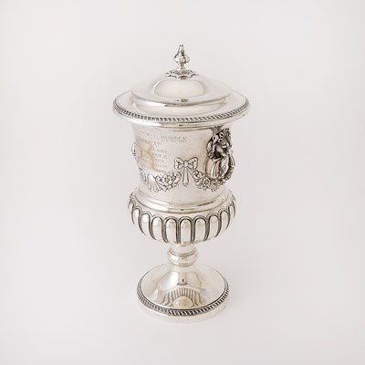 Lot 149 - Horse Racing Interest: George V Sterling Silver Cup and Cover