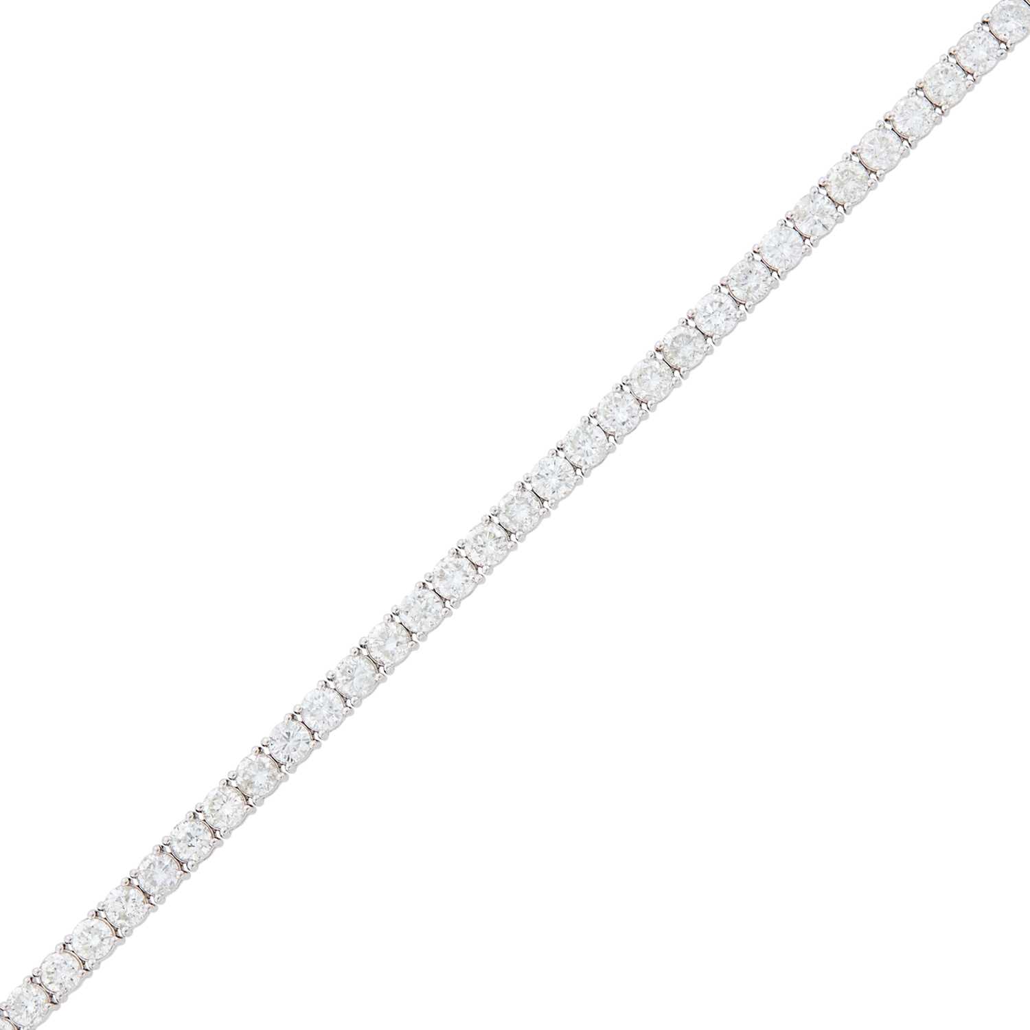 Lot 1072 - White Gold and Diamond Bracelet