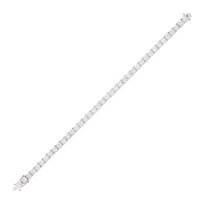 Lot 1072 - White Gold and Diamond Bracelet