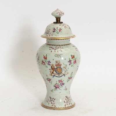 Lot 351 - Paint Decorated Porcelain Lidded Vase