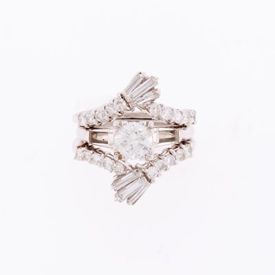 Lot 3286 - Platinum and Diamond Ring and Jacket
