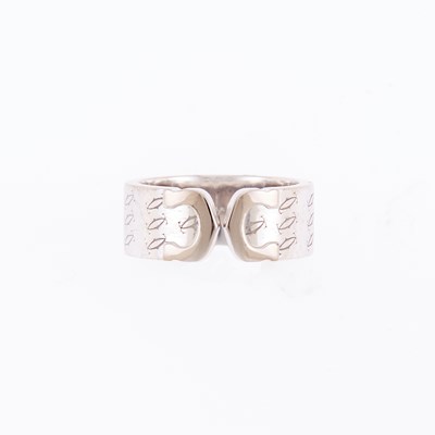 Lot 3127 - Cartier White Gold 'Christmas 2000' Logo Band Ring