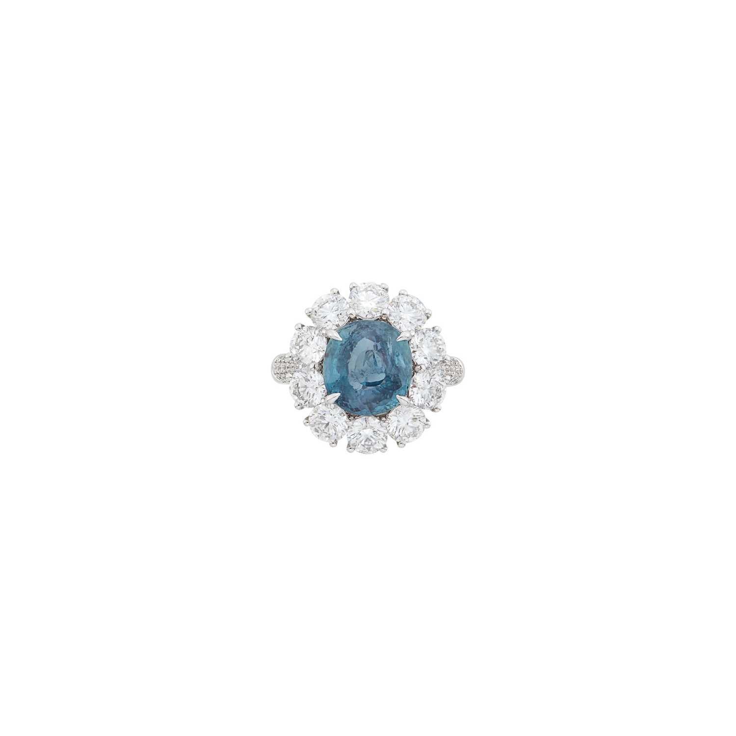 Lot 126 - White Gold, Alexandrite and Diamond Ring