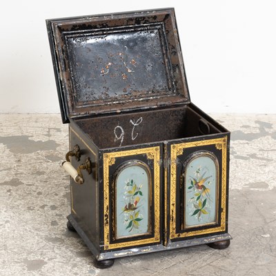 Lot 349 - Paint Decorated Tole Scuttle