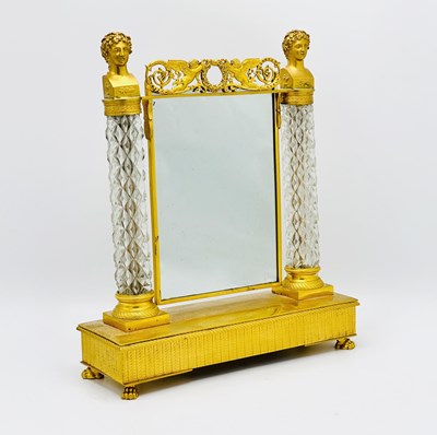 Lot 1146 - Empire Style Gilt-Bronze and Crystal Dressing Table Mirror