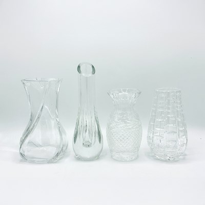 Lot 1177 - Four Colorless Crystal Vases