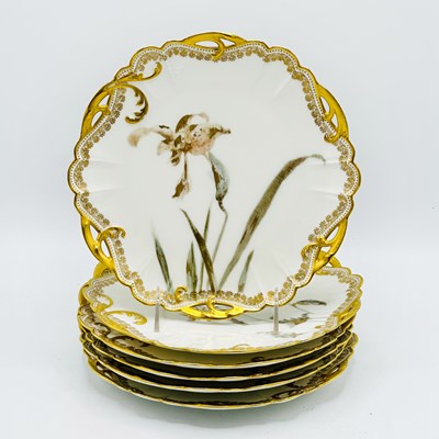 Lot 1180 - Set of Ten Haviland Limoges "Feu de Four" Porcelain Plates
