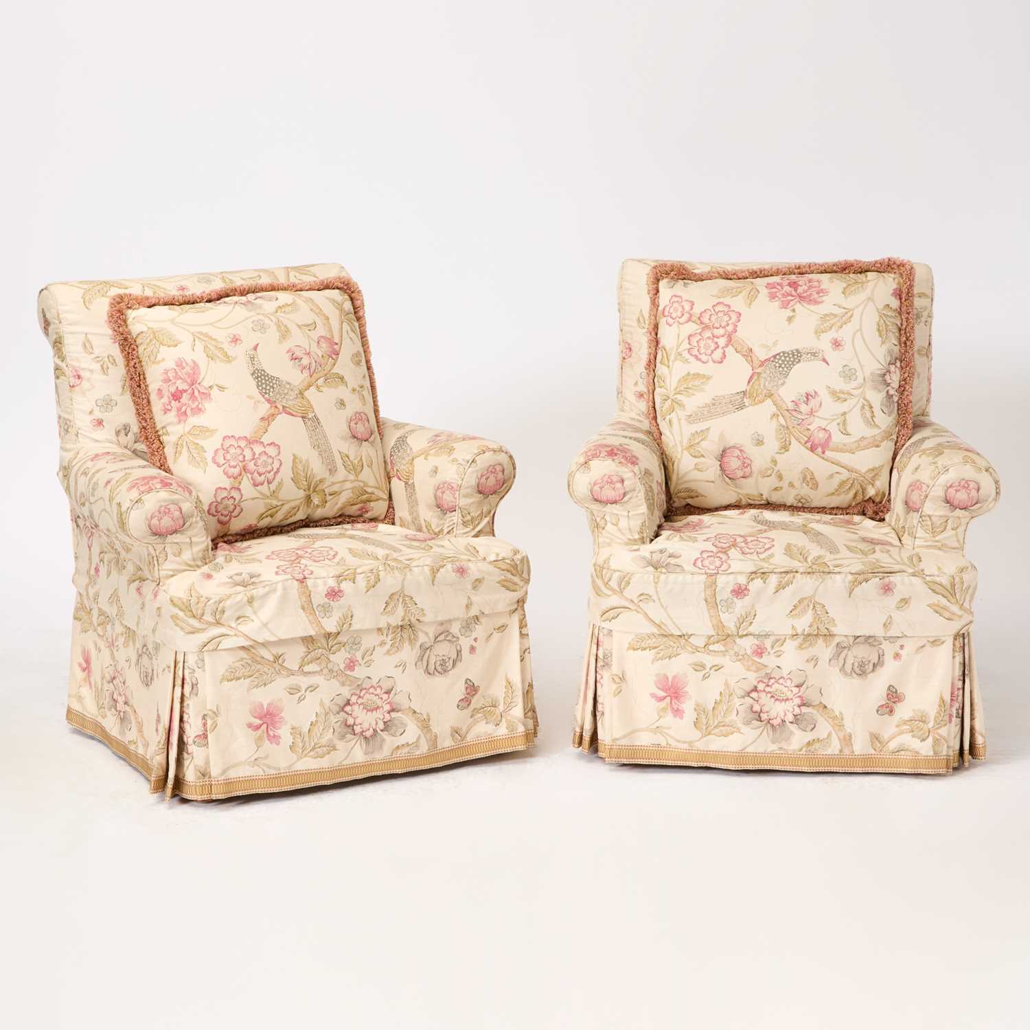 Lot 302 - Pair Upholstered Club Chairs