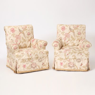 Lot 302 - Pair Upholstered Club Chairs