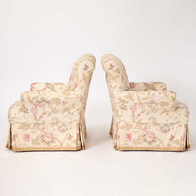 Lot 302 - Pair Upholstered Club Chairs