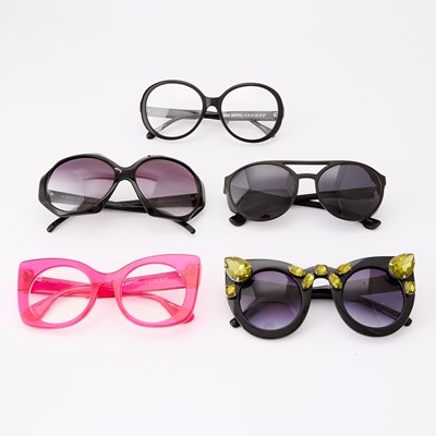 Lot 432A - Group of Five Multicolor and Rhinestone Eyeglass Frames