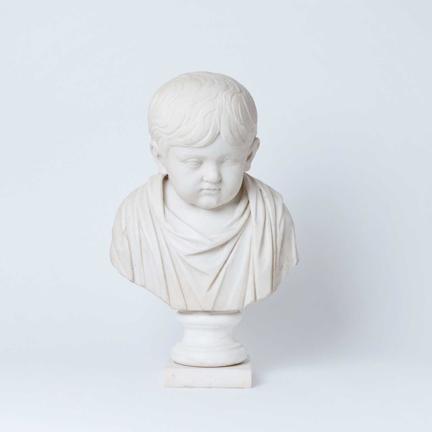 Lot 517 - Italian Carved White Marble Figure of a Young Boy