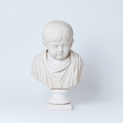 Lot 517 - Italian Carved White Marble Figure of a Young Boy