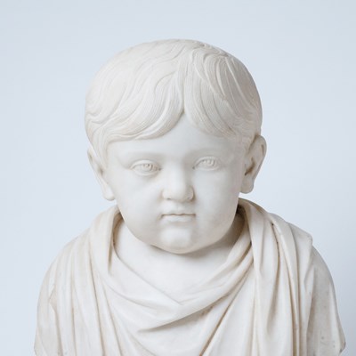 Lot 517 - Italian Carved White Marble Figure of a Young Boy