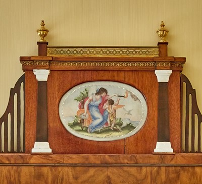Lot 516 - Continental Walnut, Mahogany and Bronze Mounted Mirror