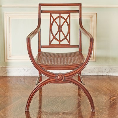 Lot 514 - Consulat Carved Mahogany Armchair