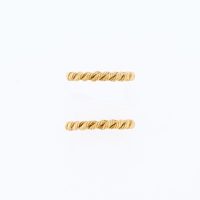 Lot 3184 - Tiffany & Co. Pair of Gold Twisted Band Rings