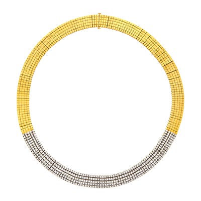 Lot 3110 - Gold and Diamond Collar Necklace