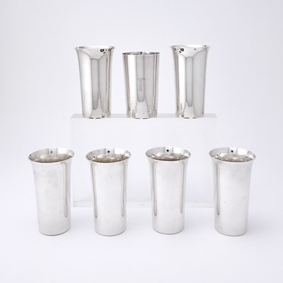 Lot 190 - Set of Six American Sterling Silver Beakers