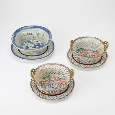 Lot 608 - Group of Chinese Export Porcelain Baskets