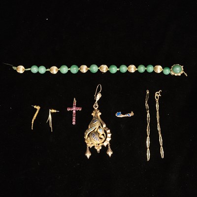 Lot 199 - Group of Gold and Metal Jewelry and Fragments