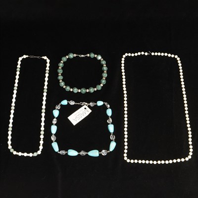 Lot 207 - Group of Four Hardstone Bead Necklaces