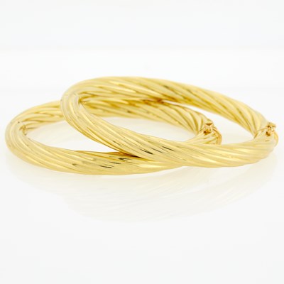 Lot 3103 - Pair of Gold Bangle Bracelets