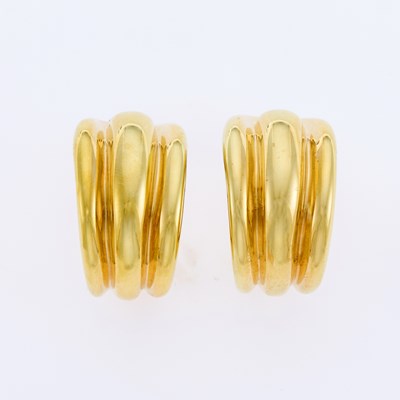 Lot 3061 - Pair of Gold Hoop Earrings