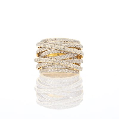 Lot 2273 - Wide Gold and Diamond Ring