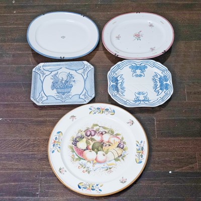 Lot 707 - Five Assorted English, French and Italian Faience Platters