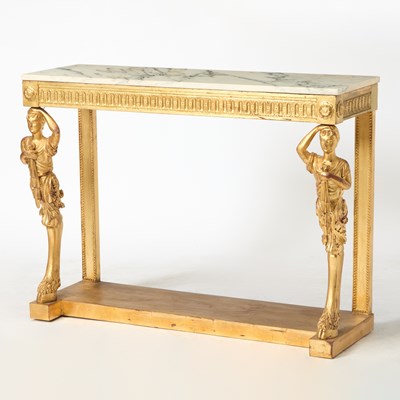 Lot 302 - Napoleon III Style Giltwood Marble Top Console