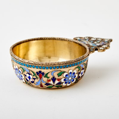 Lot 212 - Russian Silver-Gilt and Cloisonné Enamel Charka