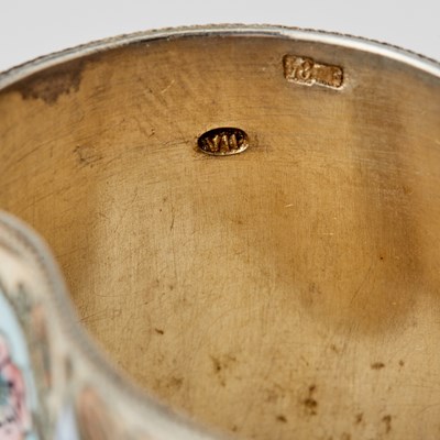 Lot 74 - Pair of Russian Silver-Gilt and Cloisonné Enamel Napkin Rings