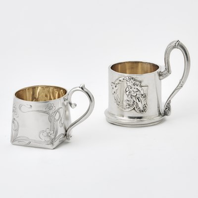 Lot 230 - Two Russian Silver Tea Glass Holders