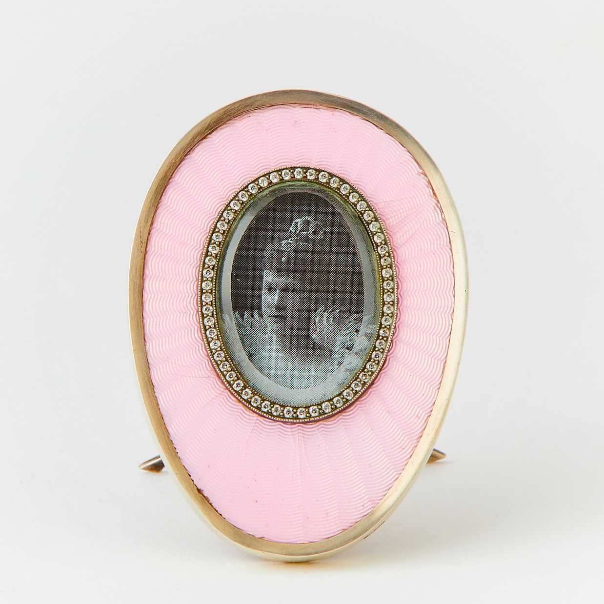 Lot 188 - Russian Silver-Gilt and Guilloché Enamel Photograph Frame
