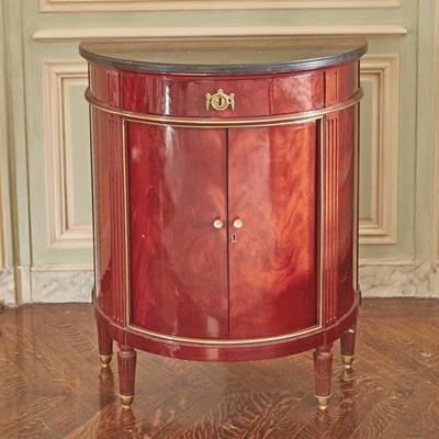 Lot 713 - Louis XVI Style Bronze Mounted Mahogany Demilune Cabinet