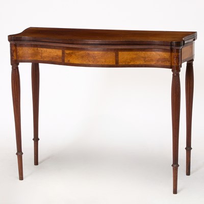 Lot 1118 - Federal Inlaid Mahogany and Birch Serpentine Games Table